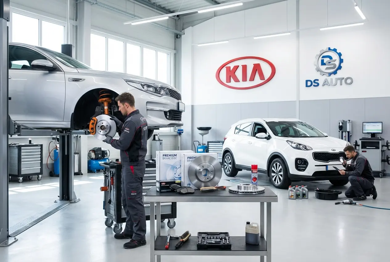 Процесс замены передних тормозных дисков Kia в автосервисе «DS Auto»
