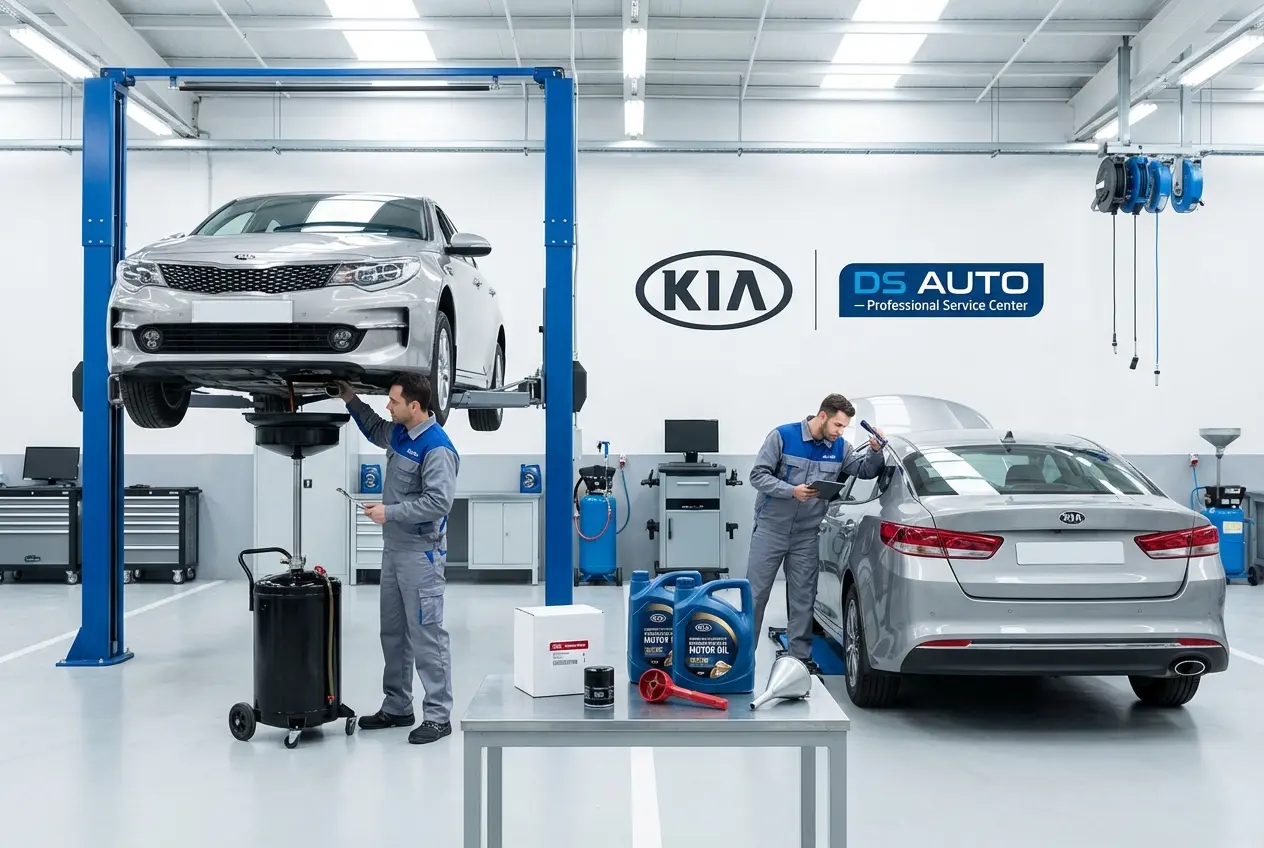 Замена масла в двигателе KIA в автосервисе в Жуковском
