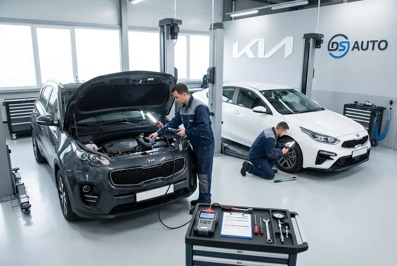 Диагностика автомобиля Kia на специализированном оборудовании в автосервисе DS Auto в Жуковском